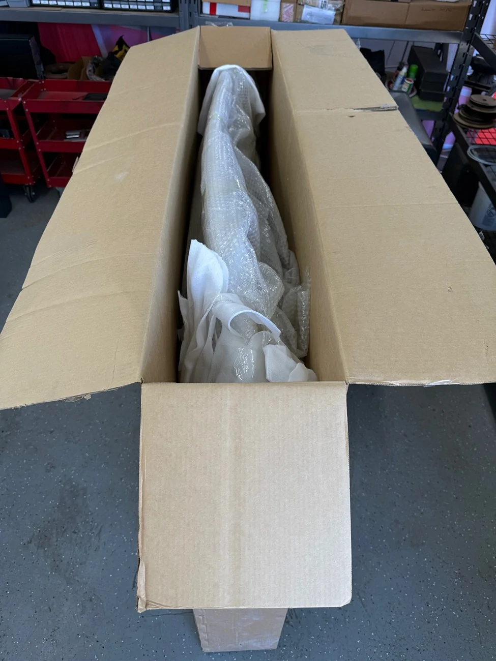 S650 Mustang Got a nice delivery today: Double Sided Carbon Fiber Hood IMG_6947