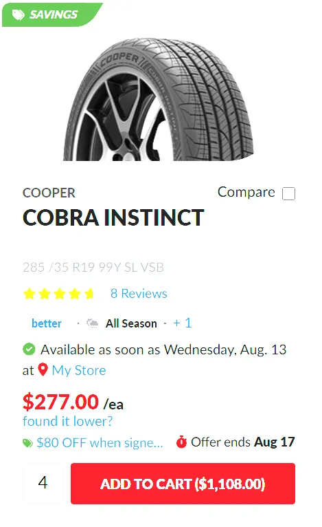 S650 Mustang 19x10 +35 with 275/40R19 with lowering springs? Screenshot 2025-08-13 004156