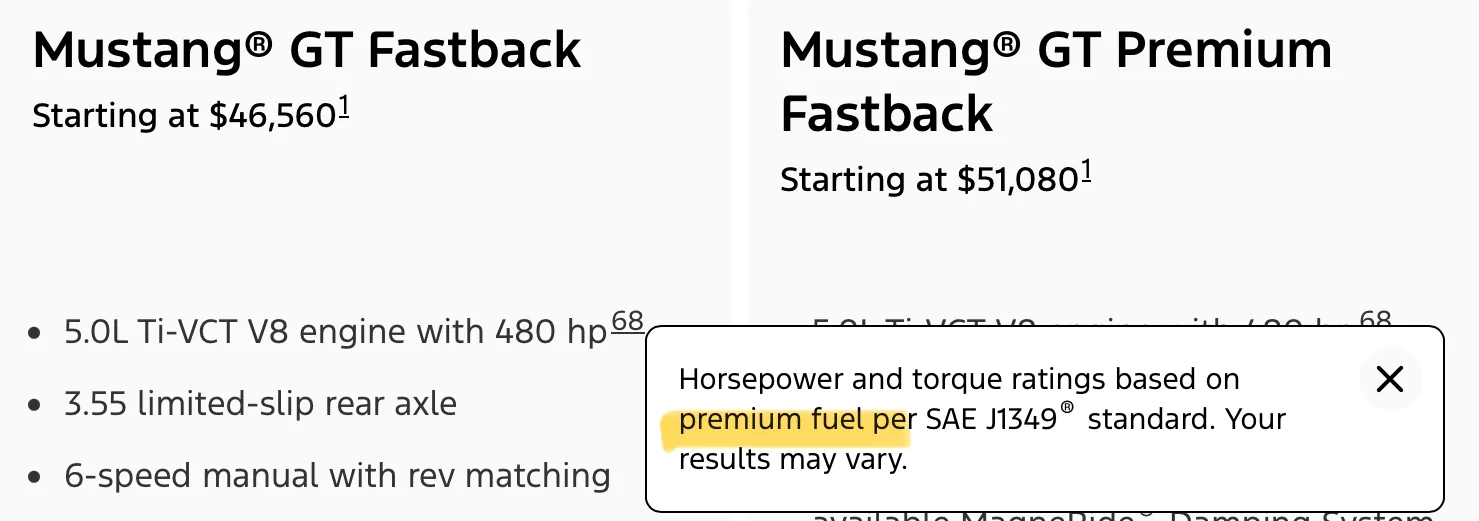 S650 Mustang Does 5.0 coyote performance improve with octane? IMG_7126