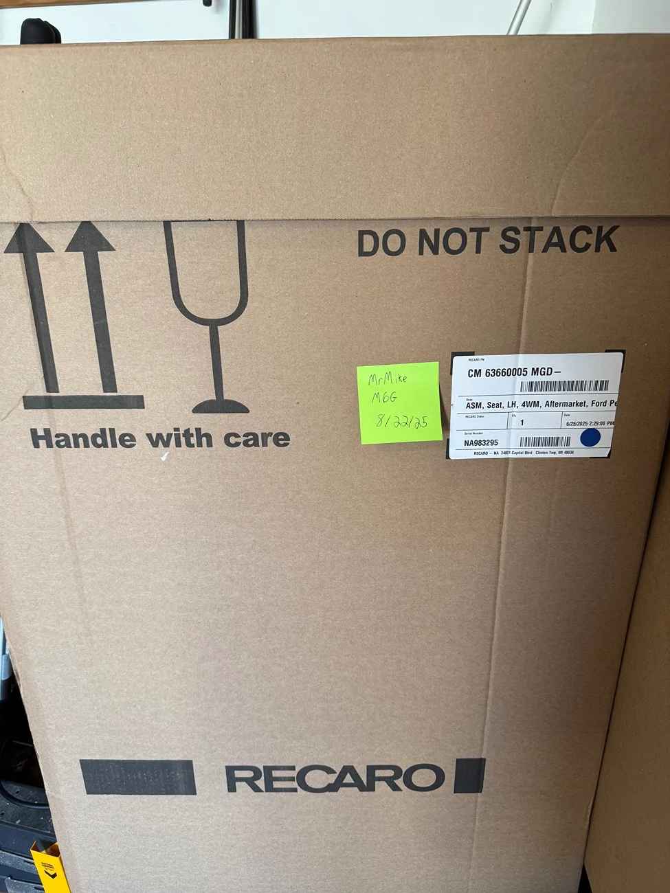 S650 Mustang Ford Performance S650 Recaro Driver's Seat Only 1755890866529-gh