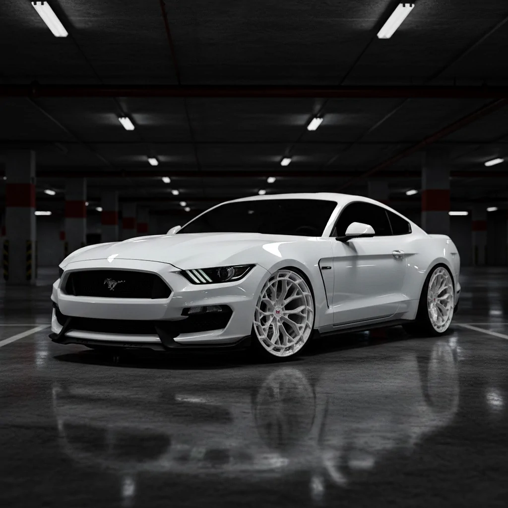 S650 Mustang Modern Muscle Monoblock Forged Wheels for Mustang GT, Mach 1, GT350, GT500 19" 20" - Light weight & Concave Design modern-muscle-wheels-AX-20--GLOSS-WHITE-05