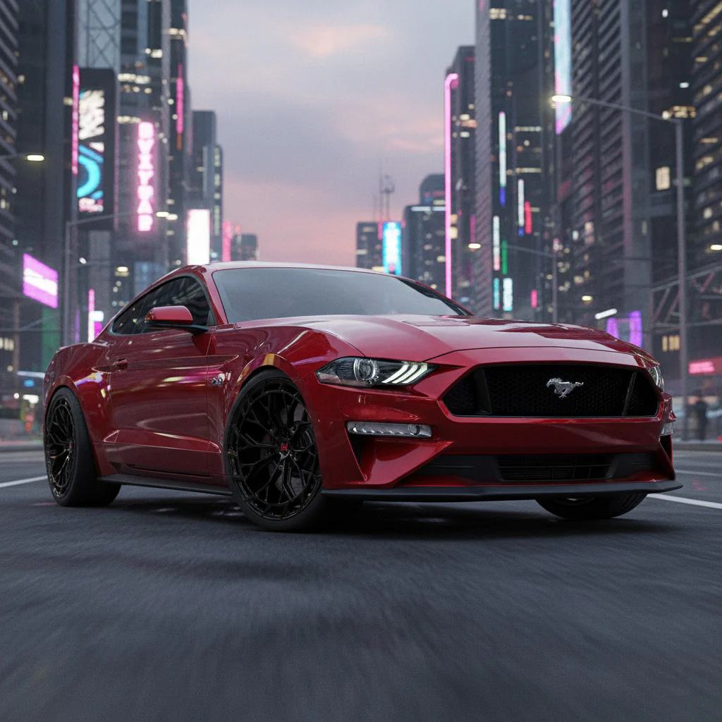 S650 Mustang Modern Muscle Monoblock Forged Wheels for Mustang GT, Mach 1, GT350, GT500 19" 20" - Light weight & Concave Design modern-muscle-wheels-AX-20-Black-03