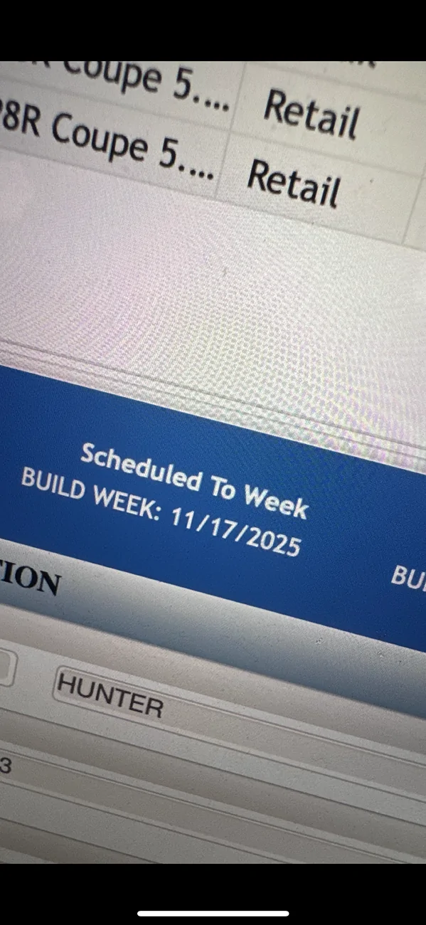 S650 Mustang ‘26 Order Update- Vin in 3 days Build Date Mid November IMG_8113