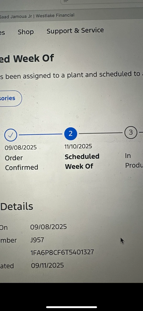 S650 Mustang ‘26 Order Update- Vin in 3 days Build Date Mid November IMG_8139