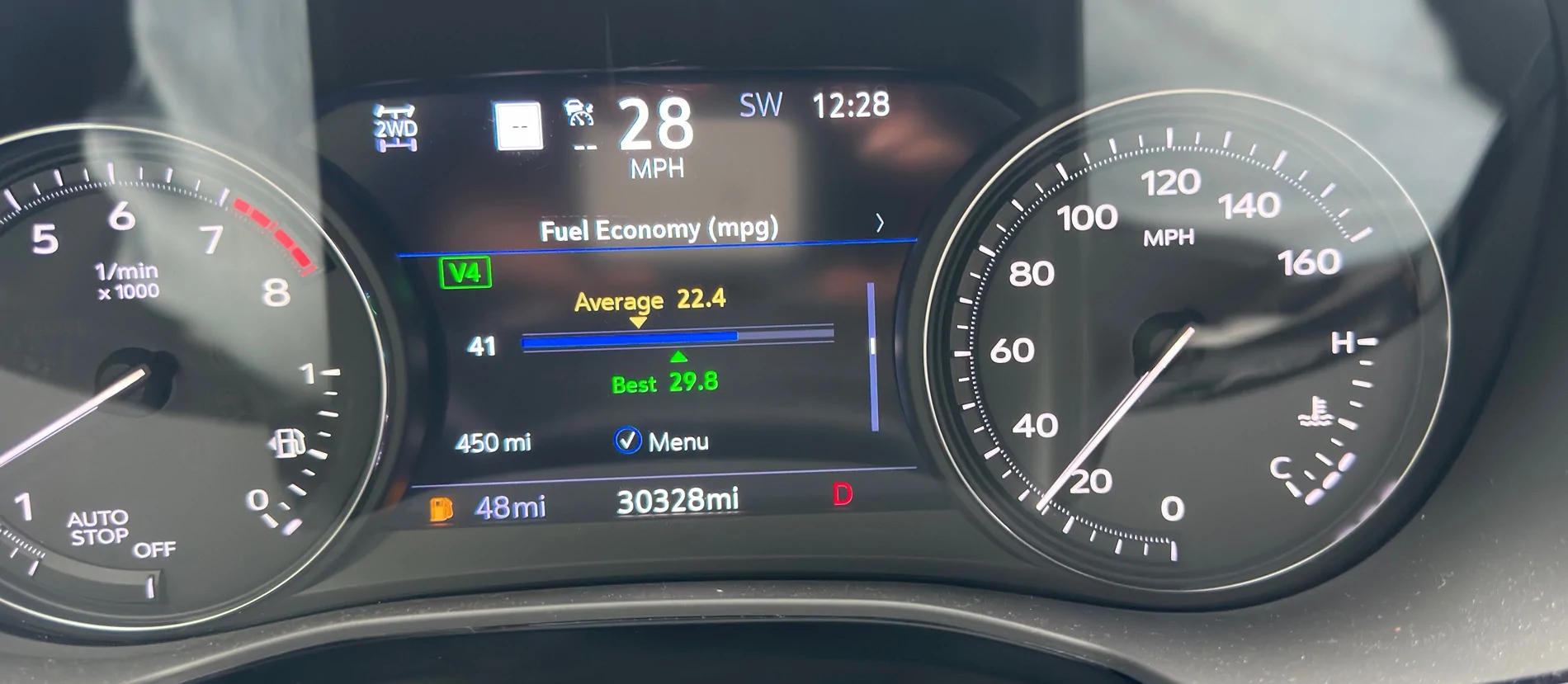 S650 Mustang Fuel economy display IMG_2692