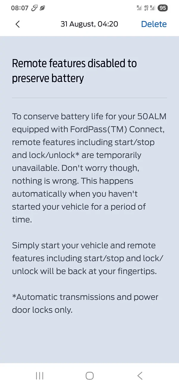 S650 Mustang Battery disconnect - What needs relearning? Screenshot_20250831_080742_FordPass
