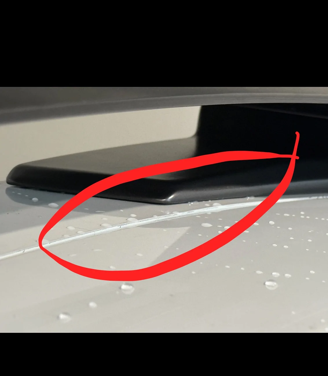 S650 Mustang Spoiler module not being fully glued down IMG_0515