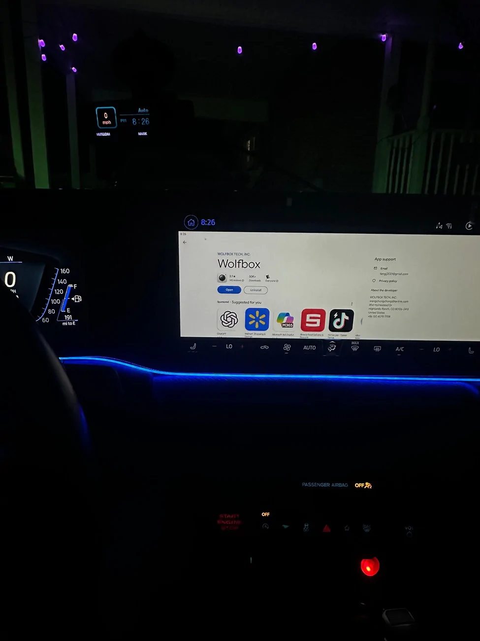 S650 Mustang Digital Rear View Mirror installed IMG_4348