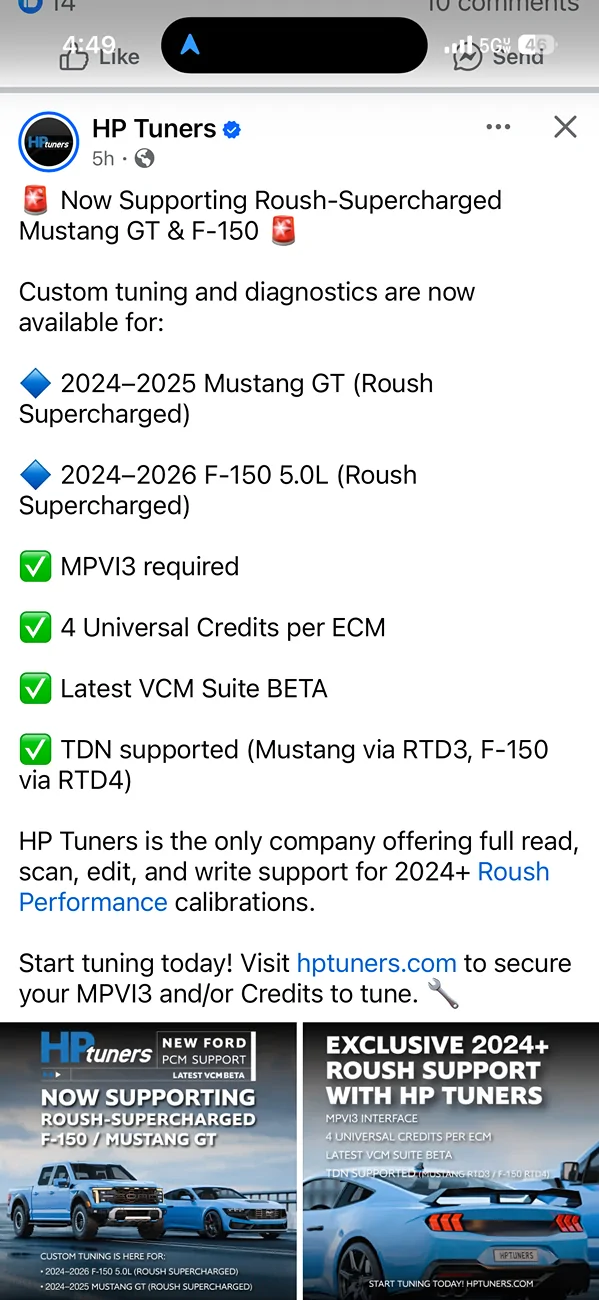 S650 Mustang HP Tuners unlocked the Roush Supercharger Calibration! IMG_6429