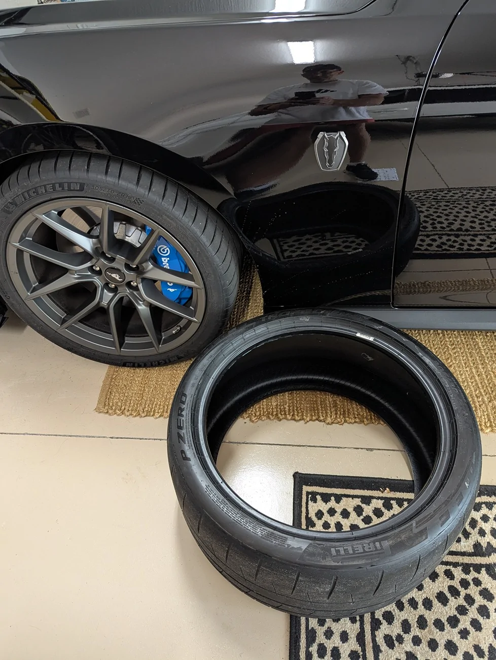 S650 Mustang PRICE LOWERED!!!! SET OF 4 PZERO TROFEO Dark Horse Takeoffs PXL_20250921_153444388