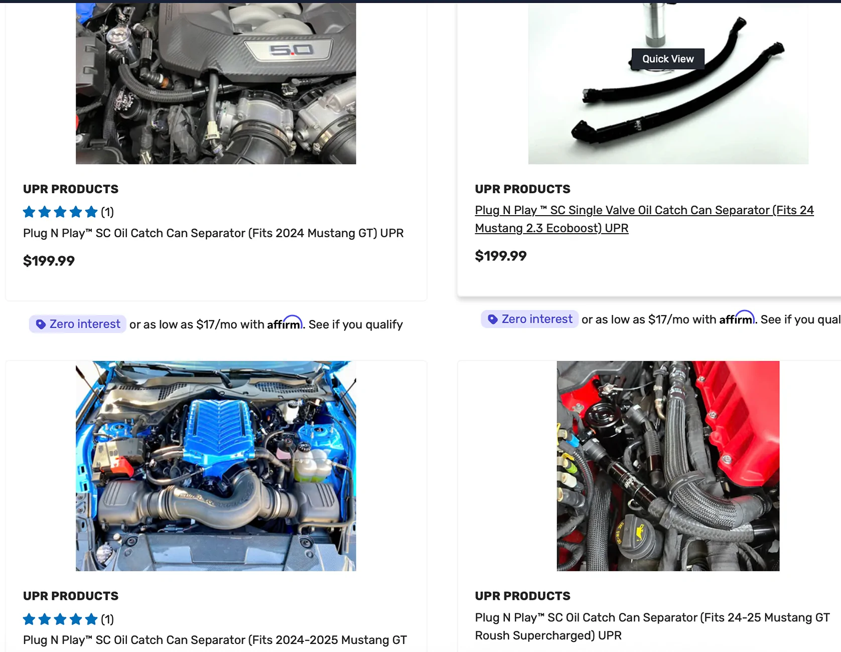 S650 Mustang Catch Can uprcatch