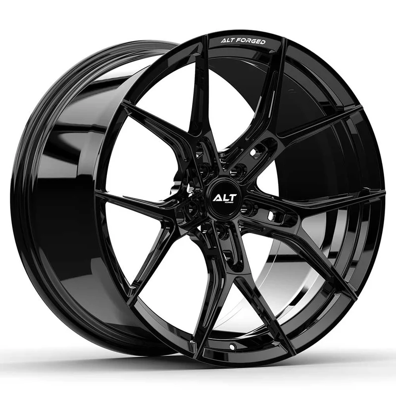 S650 Mustang ALT FORGED Wheels for Mustang GT, Mach 1, GT350, GT500 19" 20" - Light weight & Concave Designs ALT-FORGED-RF-MACH-GLOSS-BLACK-CORVETTE-MUSTANG-BMW-01