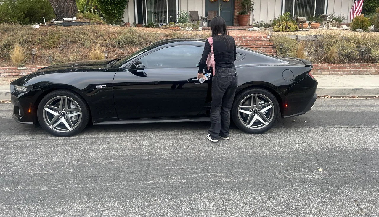 S650 Mustang Black Car On What Color Rims? photo_5098565147944487753_y (1)