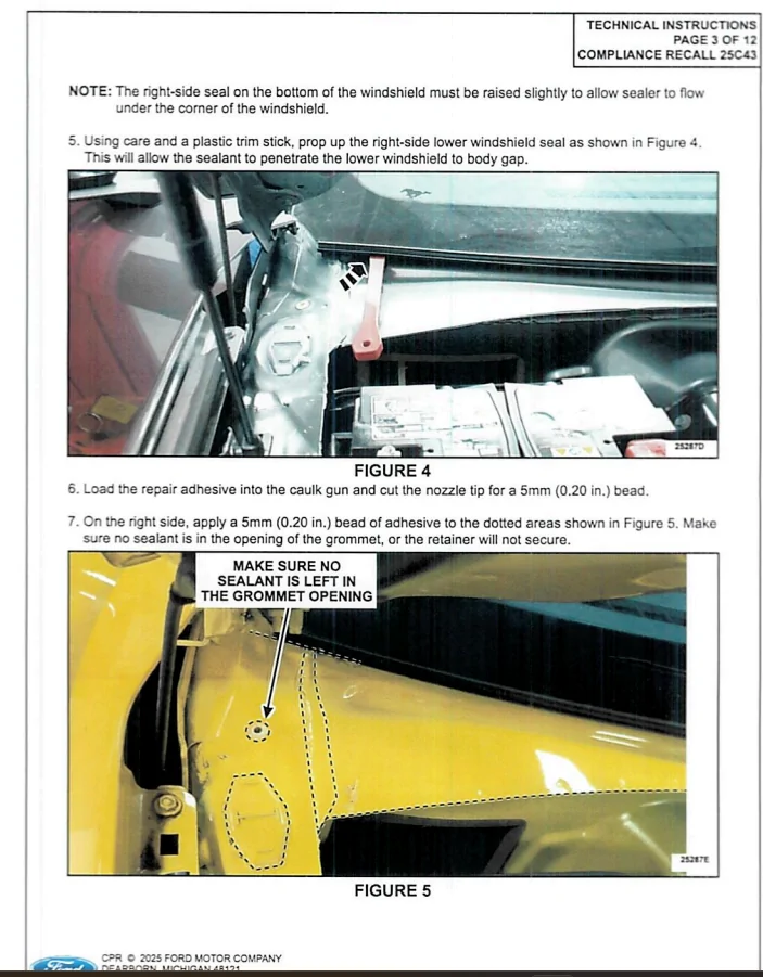 S650 Mustang 25C43 Water Intrusion Recall Screenshot 2025-09-29 100320
