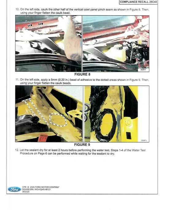 S650 Mustang 25C43 Water Intrusion Recall image_2025-09-29_111113661