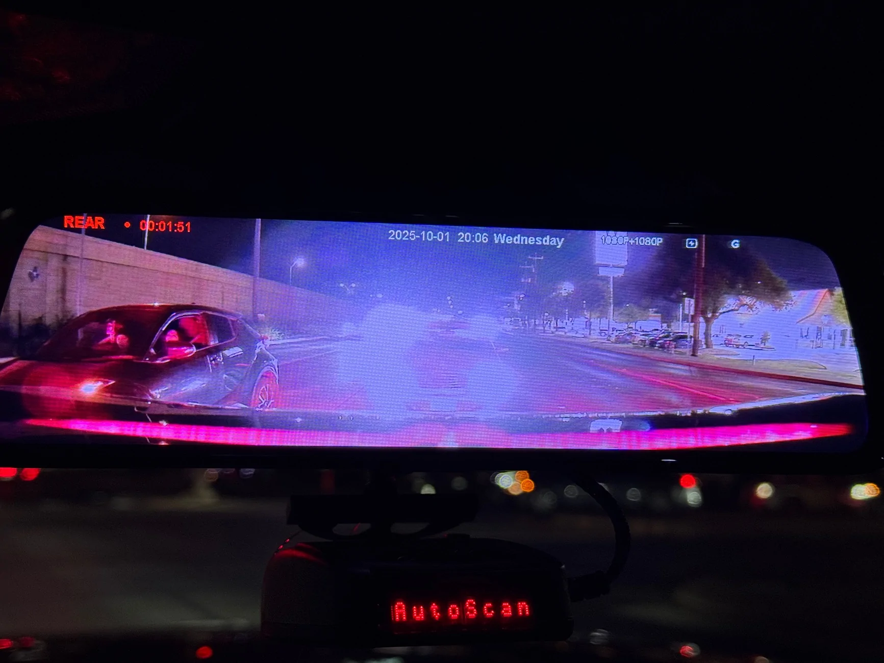 S650 Mustang Digital Rear View Mirror installed IMG_1239