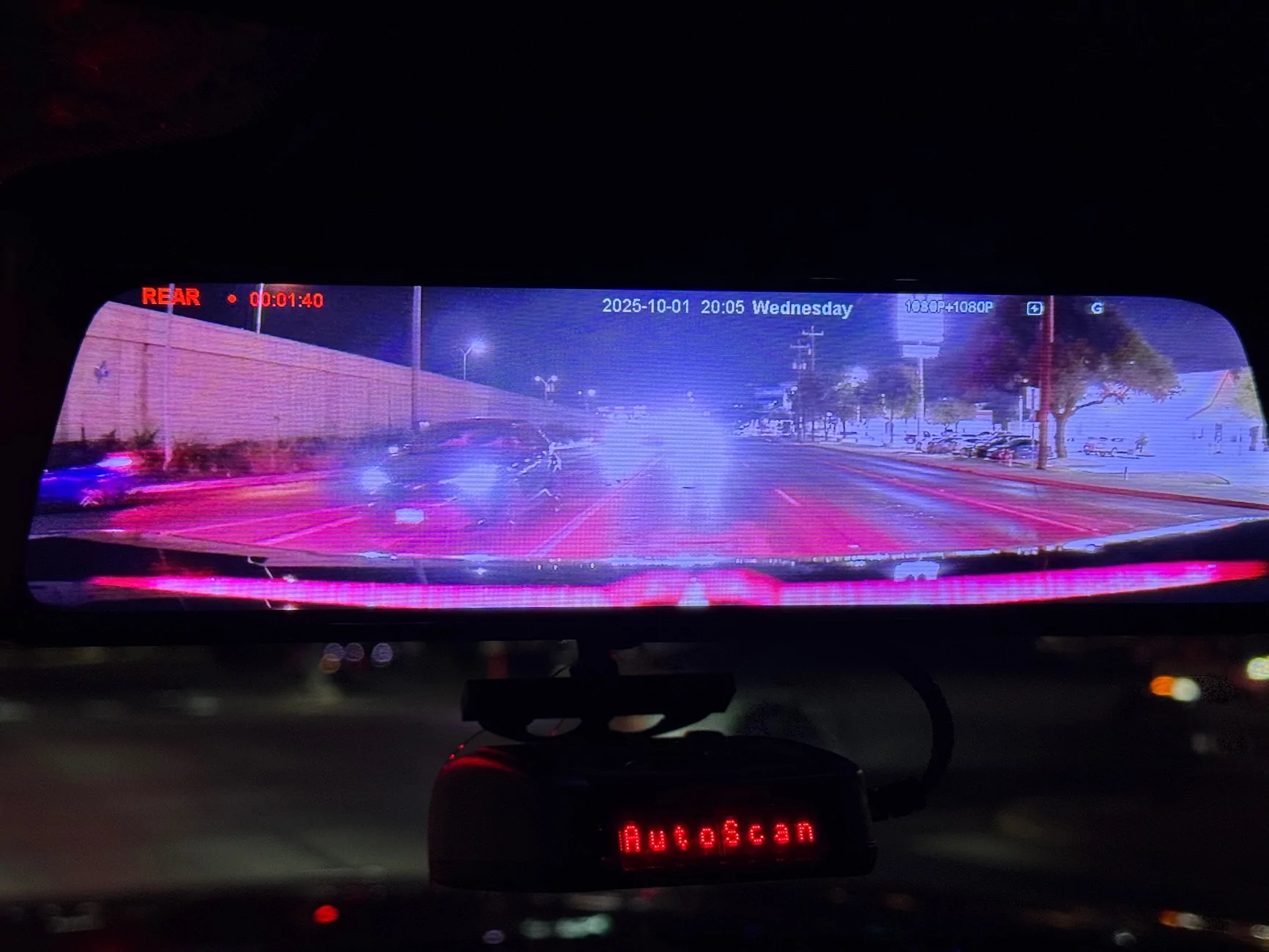 S650 Mustang Digital Rear View Mirror installed IMG_1237