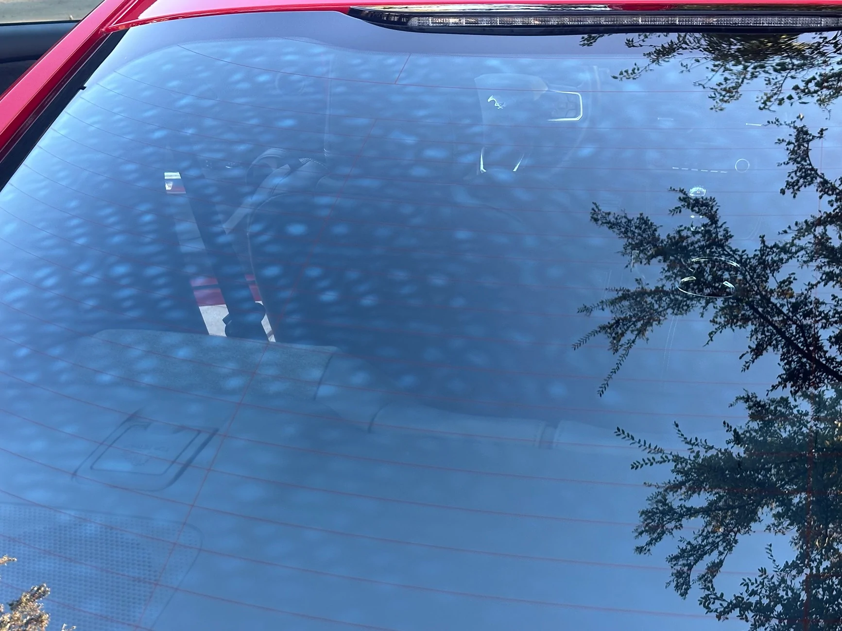S650 Mustang What are these bubbles in the back glass? New ‘25… IMG_8418