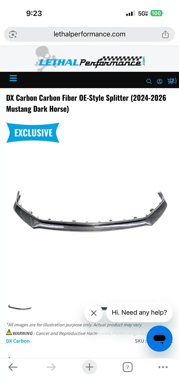 S650 Mustang DX Carbon front splitter IMG_2496