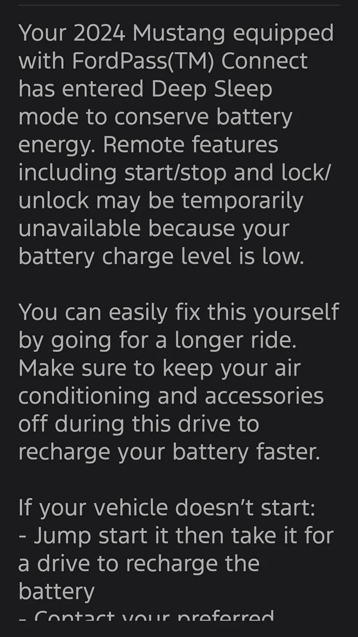 S650 Mustang Another low battery issue... Screenshot_20251026_201214_Ford
