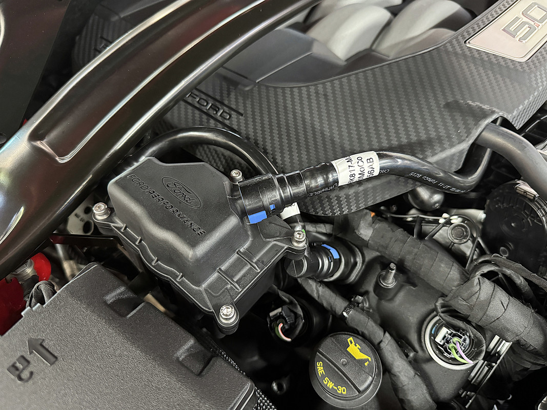 S650 Mustang Ford Performance Air Oil Separator Installed! IMG_2780