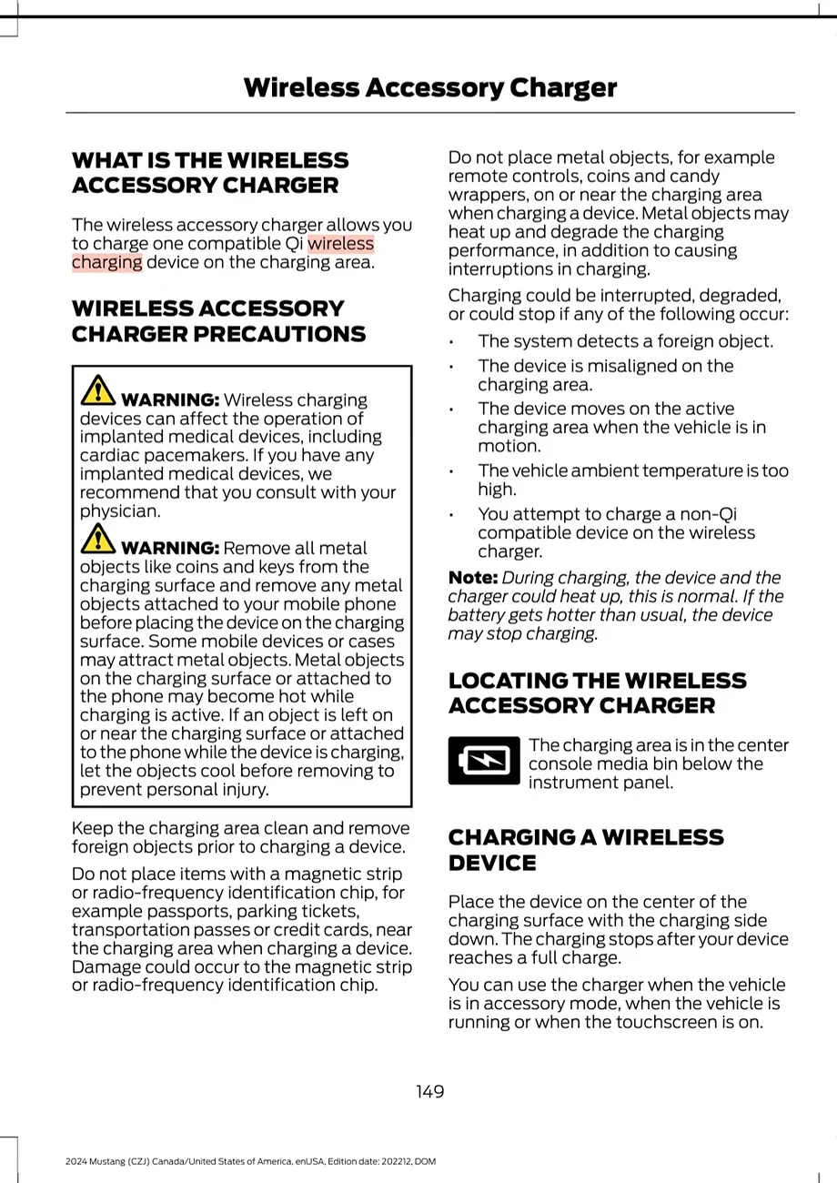 S650 Mustang Does anyone know why Ford deleted wireless charging for S650 MY25? Screenshot_20251113_113201_Adobe Acrobat