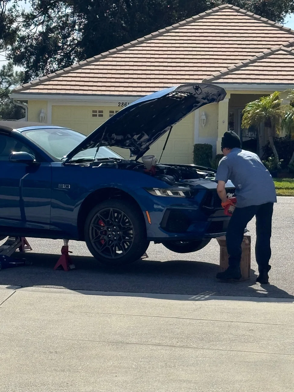 S650 Mustang First oil change for my GT at 1,620 miles - REMOTE AT MY HOME by Ford Mobile Service IMG_2326