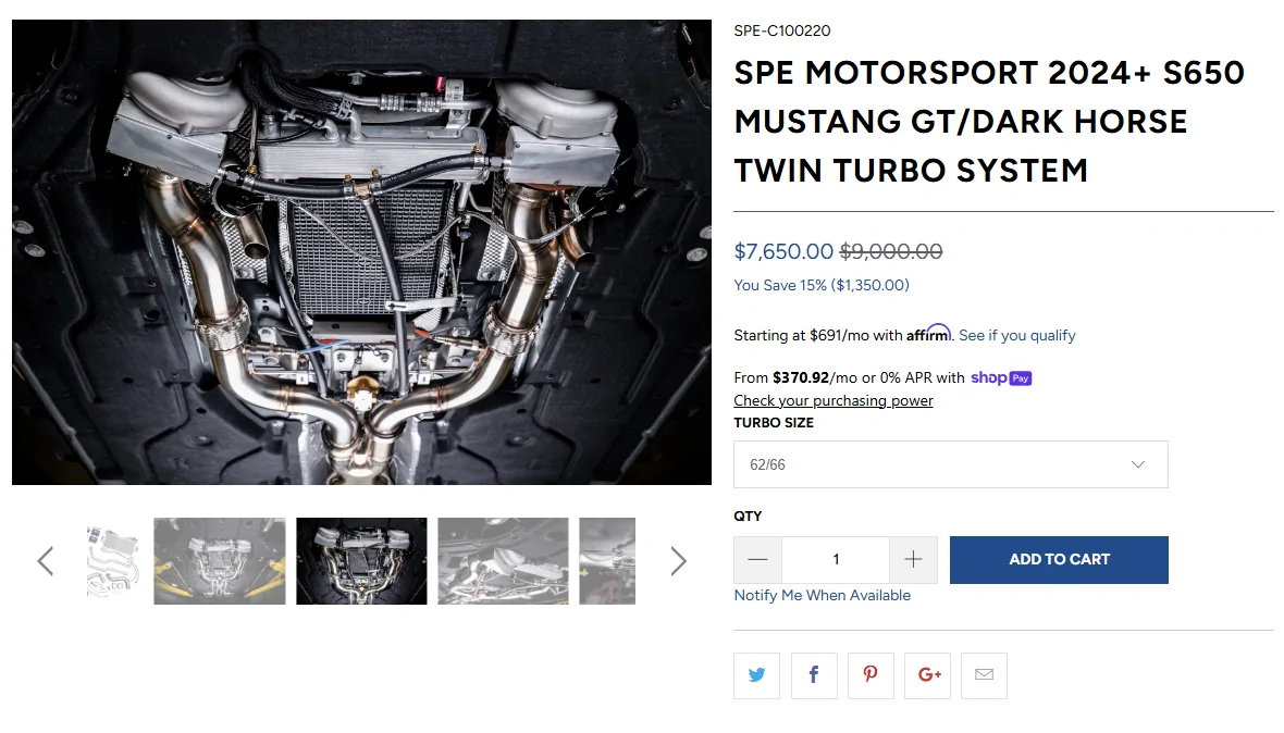 S650 Mustang Black Friday deal on Twin Turbo bolt on from SPE 1763745238702-in