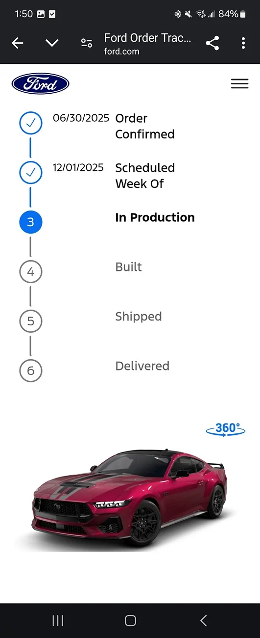 S650 Mustang ‘26 Order Update- Vin in 3 days Build Date Mid November Screenshot_20251122_135051_Chrom