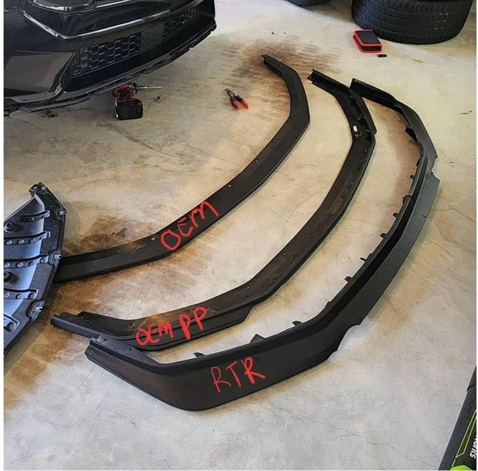 S650 Mustang Ford Front Chin Spoiler Installed! Comparison Pictures: stock vs. Ford Air Design Satin Black Front Splitter Lip 1764037133481-cn