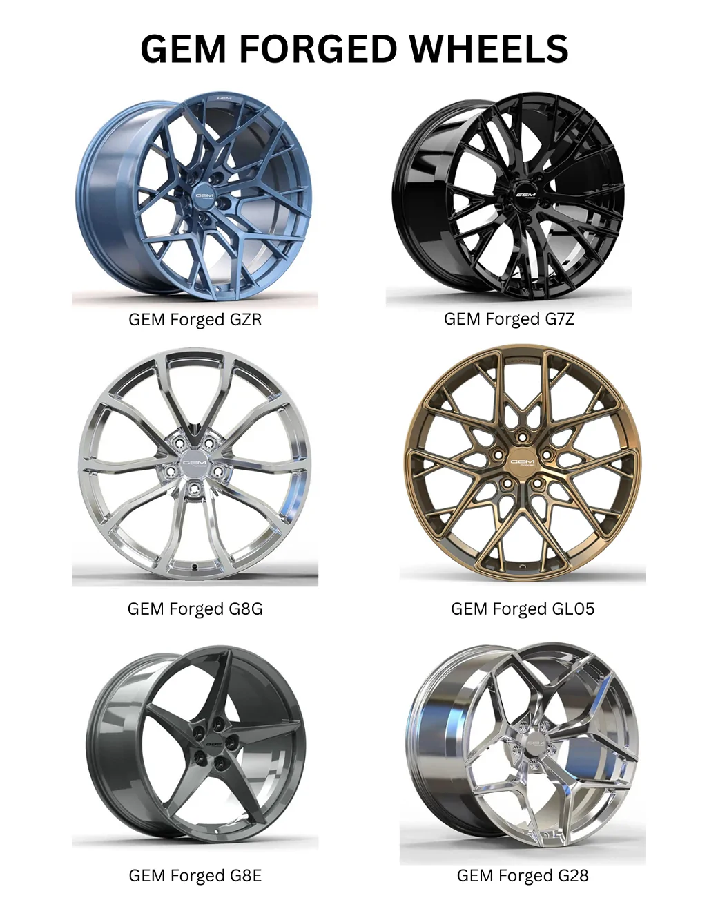 S650 Mustang GEM FORGED Wheels for Mustang GT, Mach 1, GT350, GT500 (19” / 20”) – Lightweight, Concave, Fully Forged 1