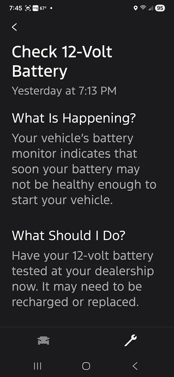 S650 Mustang Battery replacement by Ford Mobile Service. 16433