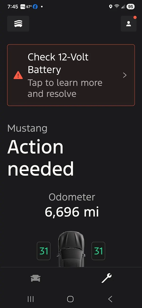 S650 Mustang Battery replacement by Ford Mobile Service. 16431