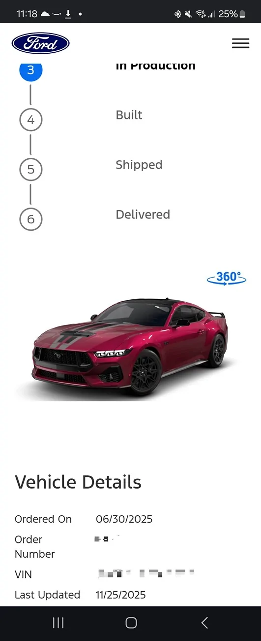 S650 Mustang ‘26 Order Update- Vin in 3 days Build Date Mid November Screenshot_20251201_231835_Chrom