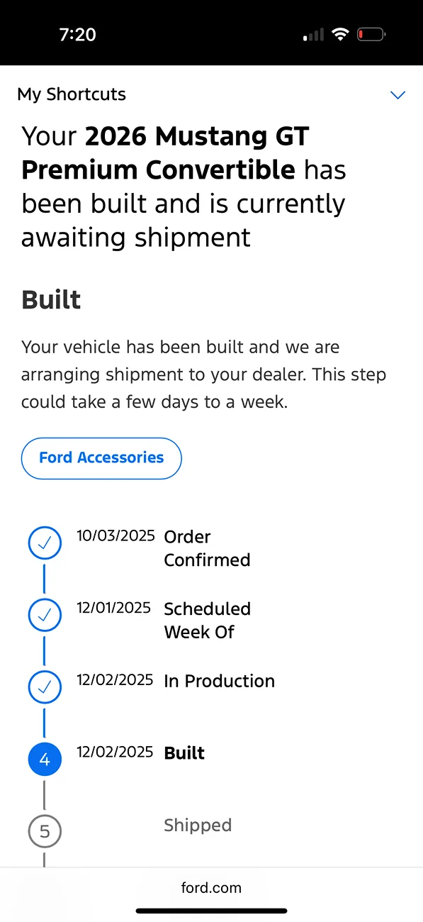 S650 Mustang ‘26 Order Update- Vin in 3 days Build Date Mid November IMG_2877