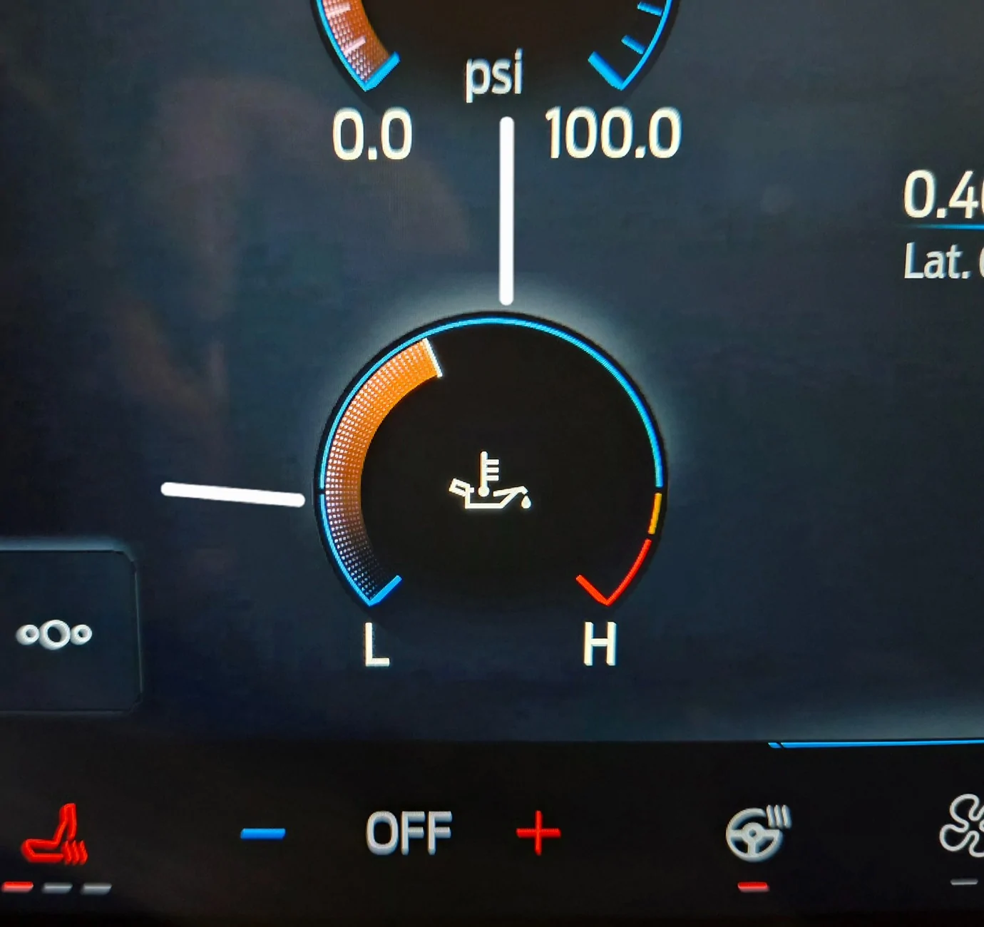 S650 Mustang Auxiliary oil temperature gauge values. 16471