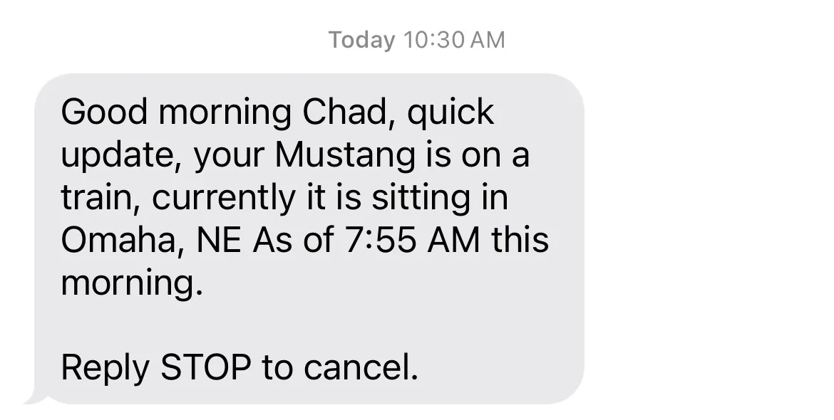 S650 Mustang ‘26 Order Update- Vin in 3 days Build Date Mid November IMG_2032