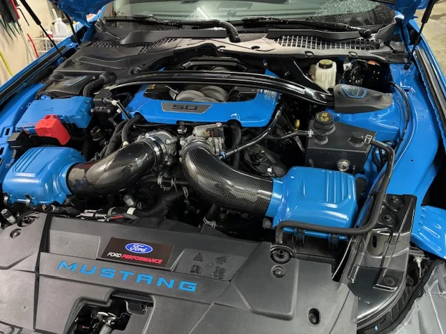 S650 Mustang *not* cracked engine coolant tank lid, it just looks this way IMG_5748
