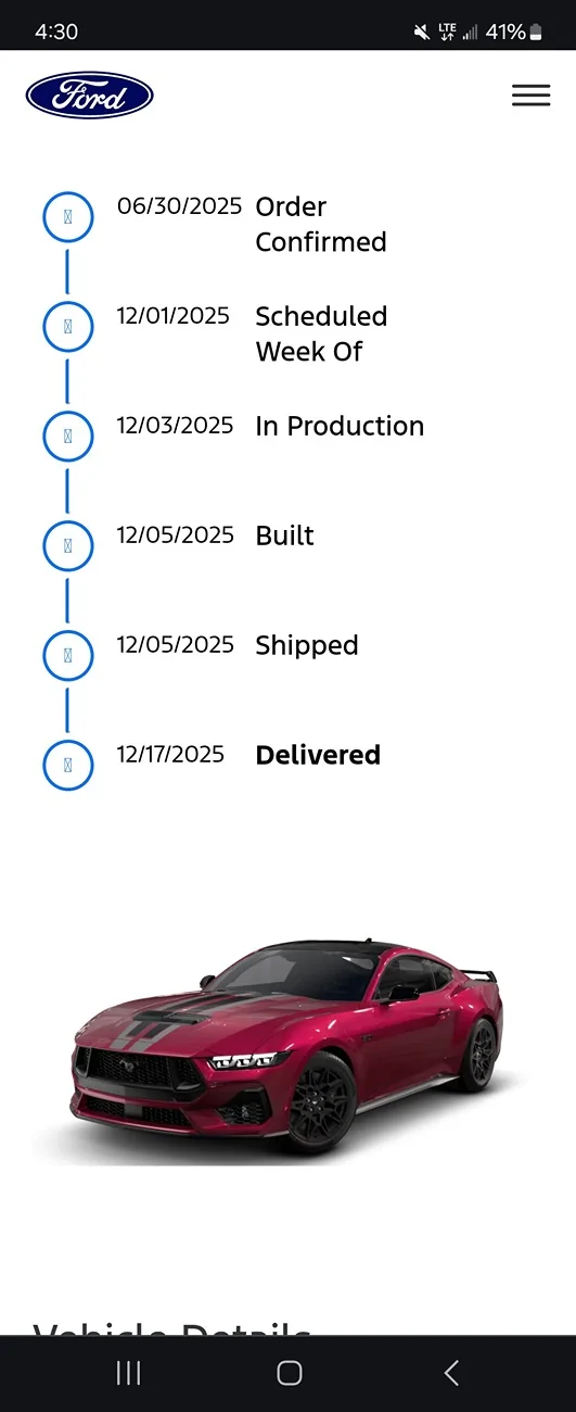 S650 Mustang ‘26 Order Update- Vin in 3 days Build Date Mid November Screenshot_20251217_163010_Chrom