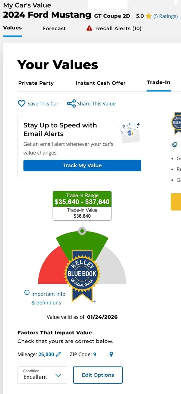 S650 Mustang Riddle me this (trade-in values) 2024 Mustang 25K TIV