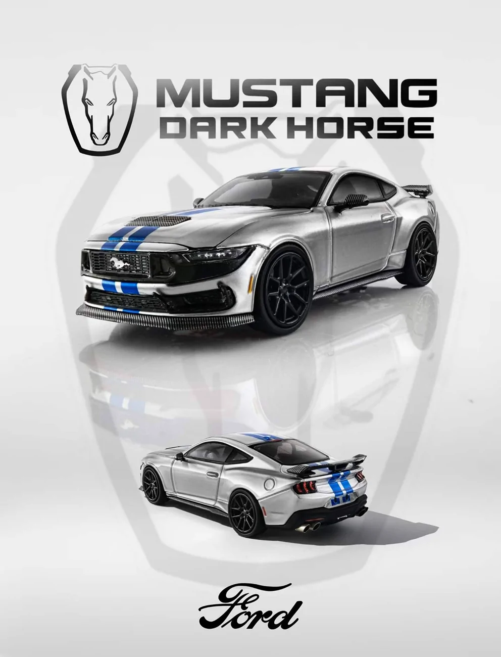 S650 Mustang First S650 2024 Ford Mustang Diecast! 1/18 Dark Horse in Carbonized Gray 1769817705644-x0