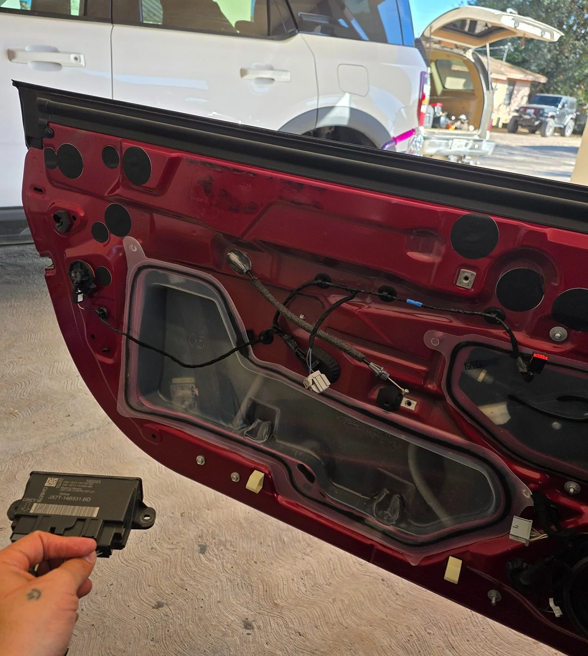 S650 Mustang Puddle lights and signal mirrors install on base S650 20260128_155525