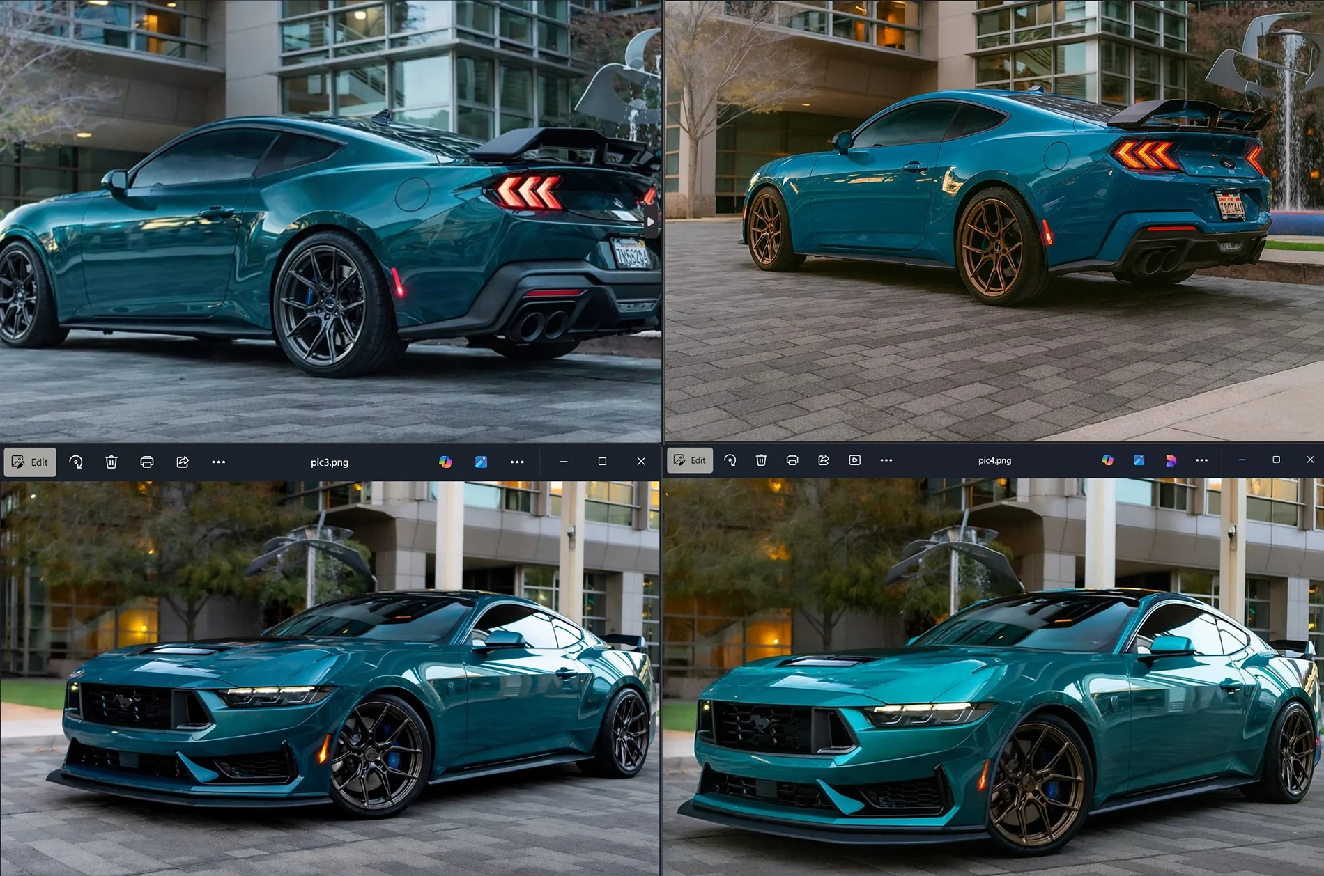 S650 Mustang Opinions on 20" wheels on Adriatic Blue Dark Horse (pictures added!) sidebysid