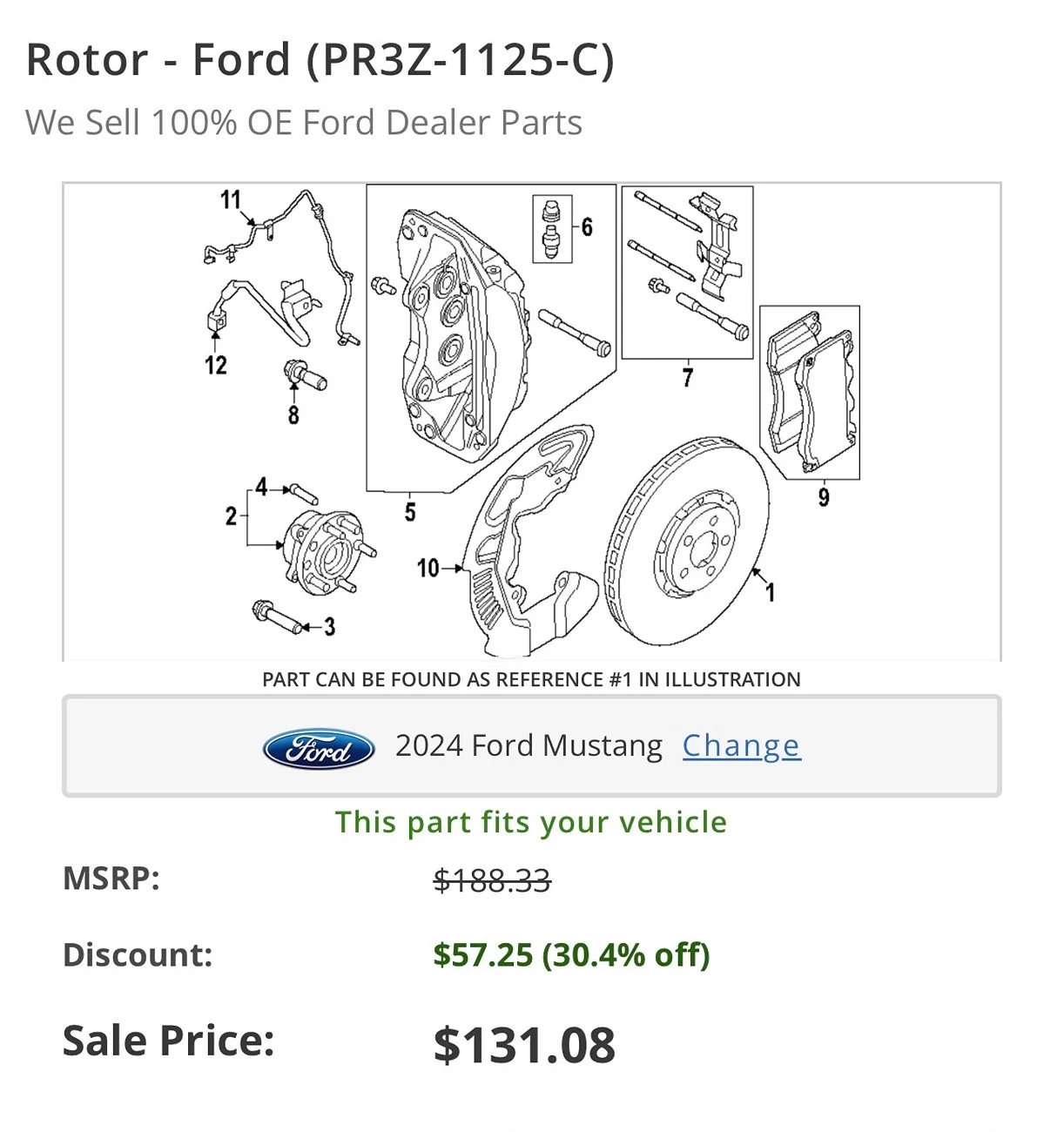 S650 Mustang PP brake pads and rotors part numbers IMG_4066