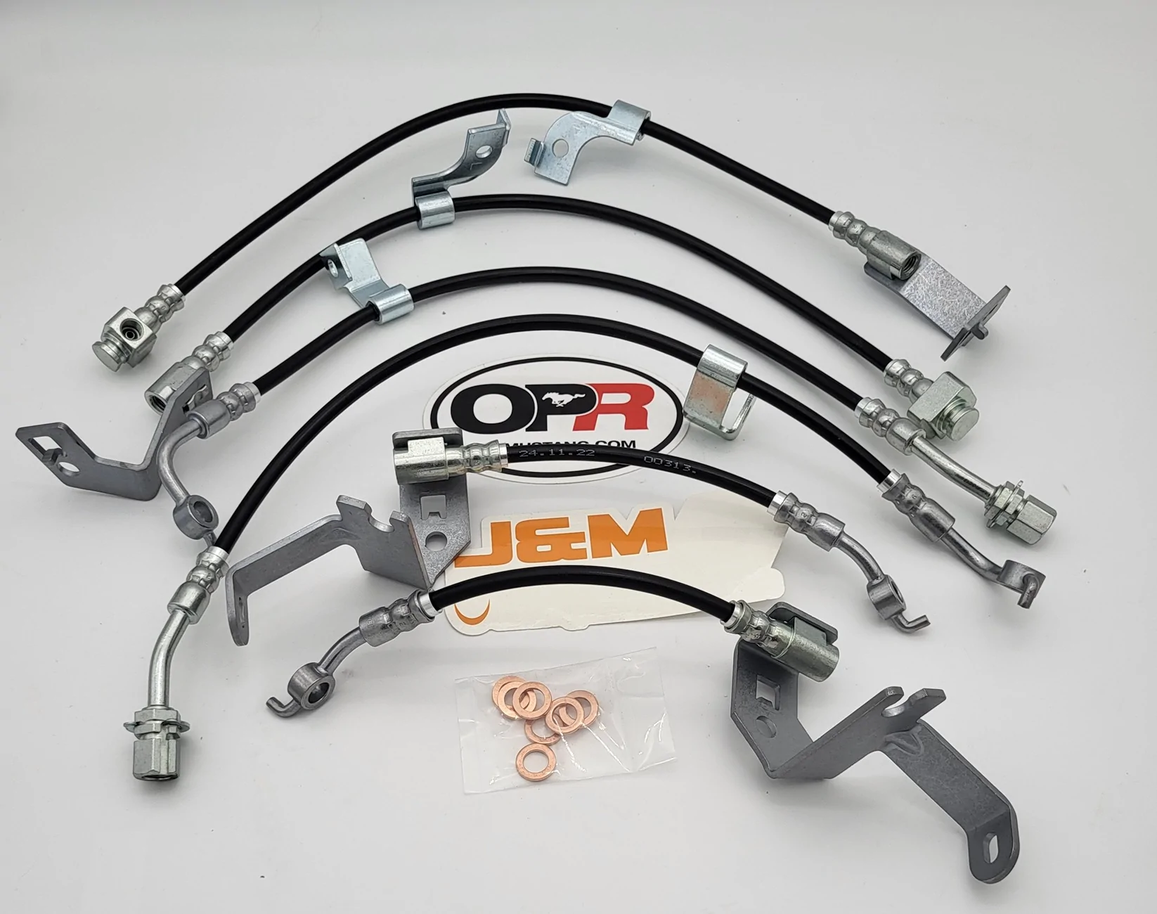 S650 Mustang J&M Brembo 6 Piston and Dark Horse Braided Brake Lines In Stock at OPMustang.com 1000013140