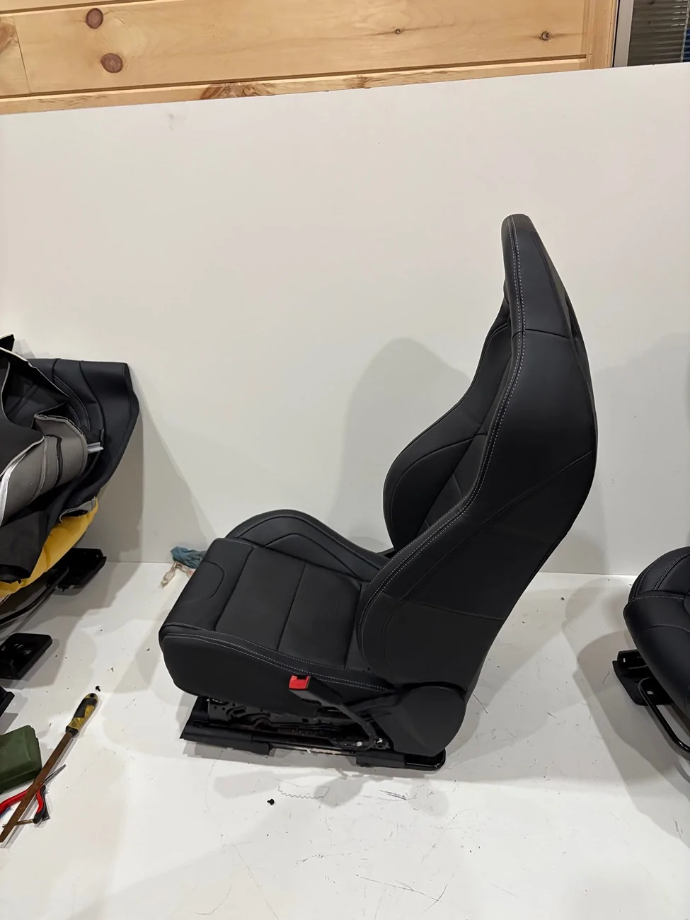 S650 Mustang Recaro Seat Set +Rear seat COVERS and leather door inserts IMG_0031