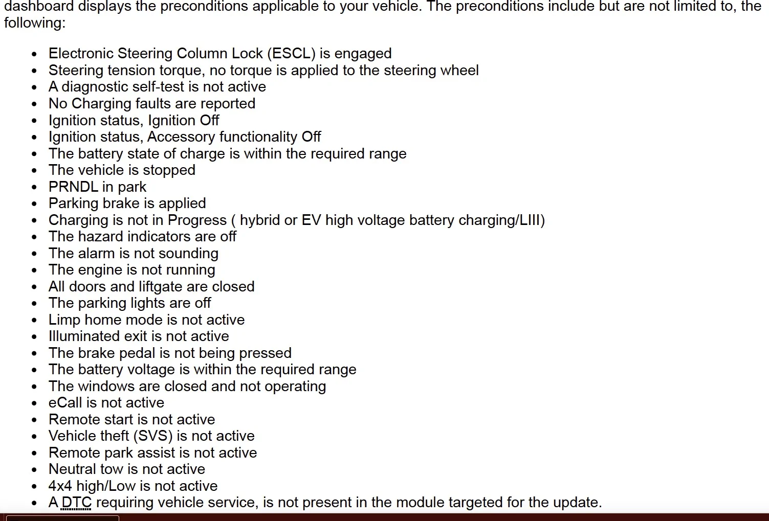 S650 Mustang Software updates, automatic Update_Preconditions
