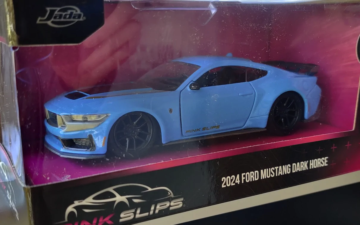 S650 Mustang First S650 2024 Ford Mustang Diecast! 1/18 Dark Horse in Carbonized Gray PINK_slip_DH_1-32