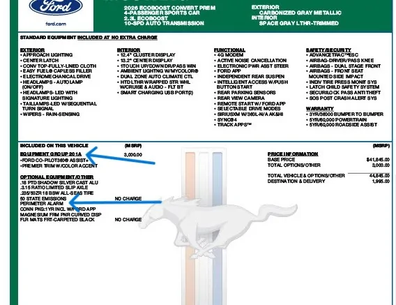 S650 Mustang Alarm System Issue Window sticker alarm