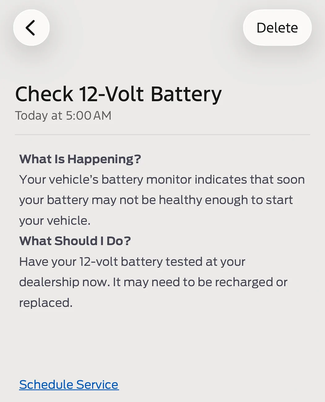 S650 Mustang "Check 12-volt battery" message in Fordpass app IMG_3718